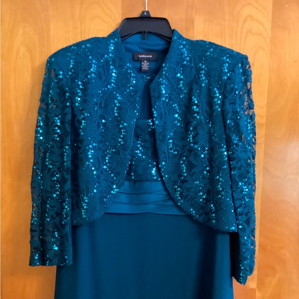 Green two-piece, formal dress